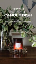 Alice Lane Original Bubble Candle Dish – Chic Smoky Glass Candle Dish for Home Decor – Decorative Modern Candle Holder for Small Candles & Diffusers - Image 3