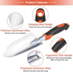 Garden Shovel Garden Hand Trowel, Heavy Duty Hand Shovel with Ergonomic Handle, Small Gardening Tools for Digging, Rust Resistant Gardening Spade Trowel Tools, Orange - Image 4