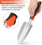 Garden Shovel Garden Hand Trowel, Heavy Duty Hand Shovel with Ergonomic Handle, Small Gardening Tools for Digging, Rust Resistant Gardening Spade Trowel Tools, Orange - Image 5