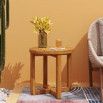 Hamel Outdoor Circular Side Table - Acacia Wood - Teak - Image 3