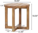 Hamel Outdoor Circular Side Table - Acacia Wood - Teak - Image 4