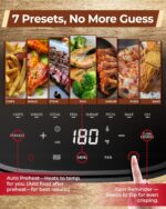 Cartman 4QT Compact Air Fryer, Ultra-Flat 6.7" Height Small Airfryer, Adjustable Airflow Design, Viewing Window, Up to 450℉, 7 Presets Touchscreen, Portable Air Fryer, Black - Image 5