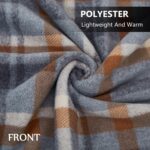 forestfish Fleece Wearable Blanket, Plaid Lap Blanket Comfy Poncho Throw with Buttons for Bed Sofa Office - Image 3