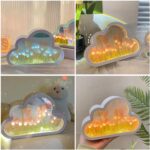 DIY Cloud Tulip Mirror Night Light, Simulation Flower Bedroom Cloud Tulip Table Lamp, Creative Home Decoration, Room Decor for Teen Girls(Pink) - Image 4