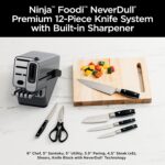Ninja K32012 Foodi NeverDull Premium Knife System, 12 Piece Knife Block Set with Built-in Sharpener, German Stainless Steel Knives, Black - Image 3