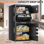 7.8 Cuft Extra Large Depository Drop Safe for Business, Anti-Theft Safe Box with Quick Place Drop Slot, Digital Keypad and Spare Key, Heavy Duty Drop Safes for Business Retail Mail Church Home - Image 3