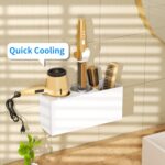 NIUBEE Wall Mount Hair Styling Tool Organizer - Bathroom Cabinet Holder for Blow Dryers, Flat Irons, Curling Irons - White - Image 4
