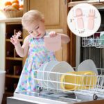 Silicone Foldable Novelty Dinner Plates, Baby Plates Travel Essential with Forks and Spoons, Microwave & Dishwasher Safe, Lemon - Image 5