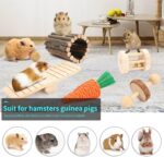 YIXUND Hamster Cage Accessories, 12 Different Chew Toys for Guinea Pig, Chinchillas, Gerbils, Mice, Rats, Mouse, Rabbit, Bunny Hideout Seesaw, Natural Molar Tools - Image 4