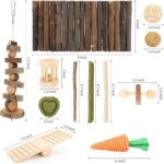 YIXUND Hamster Cage Accessories, 12 Different Chew Toys for Guinea Pig, Chinchillas, Gerbils, Mice, Rats, Mouse, Rabbit, Bunny Hideout Seesaw, Natural Molar Tools - Image 5