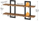 HOOBRO Floating Shelves, 15 Inch Wall Shelf Set of 2, Wall Mounted Storage Shelves 2-Tier, Hanging Bathroom Shelves, for Living Room, Bedroom, Bathroom, Kitchen, Rustic Brown and Black BF32BJ01G1 - Image 3