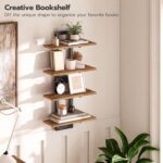 HOOBRO Floating Shelves, 15 Inch Wall Shelf Set of 2, Wall Mounted Storage Shelves 2-Tier, Hanging Bathroom Shelves, for Living Room, Bedroom, Bathroom, Kitchen, Rustic Brown and Black BF32BJ01G1 - Image 6