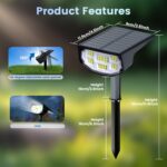 Solar Spot Lights Outdoor IP68 Waterproof, Ultra-Bright Performance，Simple Modes for Easier Operation, Auto On/Off，Solar Powered Landscape Lights for Garden, Yard, Pathway (Cool White, 4 Pack) - Image 4
