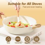 SENSARTE Ceramic Cookware Sets, Pots and Pans Set Nonstick, 20-Piece Induction Cookware, Non-toxic Healthy Non Stick Kitchen Cooking Set with Stay-Cool Handles, PFAS PTFE PFOA PFOS Free - Image 5