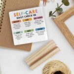 Mental Health Desk Decor, Inspirational Self Care Daily Check in Wood Desk Sign, Therapy Office Shelf Decor, Motivational Wooden Plaque with Wood Stand for Home Counseling Office Table - Image 6