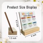 Mental Health Desk Decor, Inspirational Self Care Daily Check in Wood Desk Sign, Therapy Office Shelf Decor, Motivational Wooden Plaque with Wood Stand for Home Counseling Office Table - Image 8
