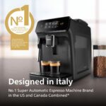 Philips 1200 Series Fully Automatic Espresso Machine, Classic Milk Frother, 2 Coffee Varieties, Intuitive Touch Display, 100% Ceramic Grinder, AquaClean Filter, Aroma Seal, Black (EP1220/04) - Image 5