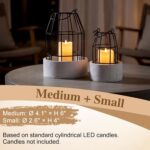 Mumufy Modern Rustic Farmhouse Candle Lantern Set of 5 (Candles are Not Included), Decorative Lanterns for Living Room Table Centerpieces Fireplace Mantle Modern Home Decor(Small,Black, White) - Image 5