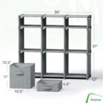 Cube Storage Organizer with Storage Bins Included - The Perfect Closet Organizers and Storage Solution. Includes 9 Storage Cubes, Great For Toy Storage, Closet Storage, Clothes Storage (Grey) - Image 3