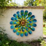HOOEN Metal Flowers Wall Decor 2pack Wall Art Decorations Hanging for Indoor Outdoor Home Garden Farmhouse Yard Patio Fence Living Room Bedroom Decor - Image 5