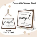 I Still Remember the Days I Prayed Wooden Sign, Christian Sign Home Decor Wooden Plaque for Rustic Home Farmhouse Office Living Room Desk Shelf Decor (White&Brown, 5.9x5.9inches) - Image 3