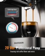 SHARDOR Espresso Machine 20 Bar, Professional Espresso Machine with Milk Frother and Touchscreen, Expresso Coffee Machines with Adjustable Temperature,for Cappuccino, Latte - Image 3