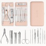 ZIZZON Professional Nail Care kit Manicure Grooming Set with Travel Case(Rose Gold) - Image 3