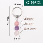 GINAZL Natural Crystals Keychain Gift for New Beginnings, New Beginnings Gifts for Coworker Anxiety Relief Keychain for Women - Image 3