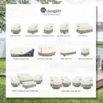 Outdoor Swivel Lounge Chair Cover 2 Pack,100% Waterproof Heavy Duty Outdoor Chair Covers,(33 W x 35 D x 38.5 H inches) Patio Furniture Cover for Swivel Patio Chair,White&Grayish Green - Image 3
