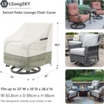 Outdoor Swivel Lounge Chair Cover 2 Pack,100% Waterproof Heavy Duty Outdoor Chair Covers,(33 W x 35 D x 38.5 H inches) Patio Furniture Cover for Swivel Patio Chair,White&Grayish Green - Image 4
