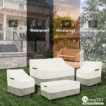 Outdoor Swivel Lounge Chair Cover 2 Pack,100% Waterproof Heavy Duty Outdoor Chair Covers,(33 W x 35 D x 38.5 H inches) Patio Furniture Cover for Swivel Patio Chair,White&Grayish Green - Image 6