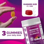 Vitamatic Prebiotic Fiber Gummies for Adults, 7G Extra Strength, Zero Sugar Added, 240 Pectin Based Gummies, Digestive Health & Regularity Support - Image 4