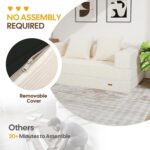 COMAX Futon Sofa Bed, 4‑in‑1 Convertible Sofa Bed, Folding Boneless Couches for Living Room, Fold Out Small Foldable Loveseat Floor Sleeper Comfy Mattress Lounge Space‑Saving, Beige - Image 5