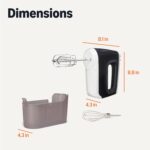 Amazon Basics 6-Speed Electric Hand Mixer with Turbo and Stainless Steel Whisk, Snap-On Storage Case, 250 Watts, Black - Image 6