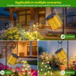 Solar Watering Can Lights Waterproof, Solar Lights Outdoor Decorative Garden Decor Metal Hanging Lights for Outside Patio Pathway Yard, Christmas Birthday Gardening Gifts - Image 4