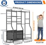 Heavy Duty Garage Sports Equipment Organizer, All-in-One Golf Bag Storage Rack & Multi-Sport Ball Holder for Basketballs, Bats & Kids Toys, Indoor/Outdoor Free Standing Gear Bin - Image 4