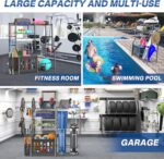 Heavy Duty Garage Sports Equipment Organizer, All-in-One Golf Bag Storage Rack & Multi-Sport Ball Holder for Basketballs, Bats & Kids Toys, Indoor/Outdoor Free Standing Gear Bin - Image 8