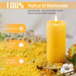 16 Pack Natural Beeswax Pillar Candles,560 Hours Long Burning Bees Wax Candle for Home,Prayer,Emergency,Dripless Smokeless Organic Beeswax Candles Bluk 2x4in - Image 3