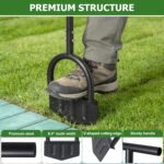 DIIG Manual Lawn Edger Tool with Long Handle, 8.5 Inch Steel Blade, Wide Foot Plate for Garden Edging, Lawn and Landscaping - Image 4
