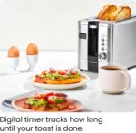 Chefman 2-Slice Digital Toaster, Pop-Up, Stainless Steel, Extra-Wide Slots For Bagels, Defrost, Reheat, Cancel Functions, Removable Crumb Tray - Image 5