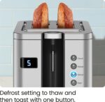 Chefman 2-Slice Digital Toaster, Pop-Up, Stainless Steel, Extra-Wide Slots For Bagels, Defrost, Reheat, Cancel Functions, Removable Crumb Tray - Image 7