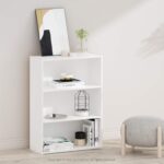Furinno PASIR Book Shelf, 3-Tier Bookshelf, Storage Shelves Bookcase, 9.7 x 23.7 x 31.5, for Living Room, Bedroom, Home Office, Plain White - Image 3