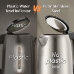 Cosori Electric Kettle, Plastic-Free Interior, Easy to Clean, Automatic Shut Off & Boil-Dry Protection, Stainless Steel Tea Kettle, Hot Water Boiler & Heater, 1.7L, 1500W - Image 3