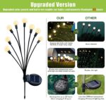Flumy Solar Garden Lights Outdoor - 4 Pack 32 LED Firefly Lights Waterproof, Garden Decorations for Yard Patio Pathway Lawn Outside, Unique Gifts for Grandma Women, Solar Decor Warm White - Image 3