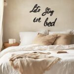 Longan Craft Let's Stay in Bed Art Deco Wooden Sign, Rustic Bedroom Wall Decor, Funny Quotes Art Sign, Valentine's Day Housewarming Gift - Image 7