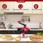 Manual Food Processor,8 Cup Hand Powered Crank Chopper,Mincer Blender with Clear Container,for Vegetables Meat Fruits Onions - Image 3