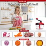 Manual Food Processor,8 Cup Hand Powered Crank Chopper,Mincer Blender with Clear Container,for Vegetables Meat Fruits Onions - Image 4
