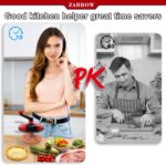 Manual Food Processor,8 Cup Hand Powered Crank Chopper,Mincer Blender with Clear Container,for Vegetables Meat Fruits Onions - Image 5