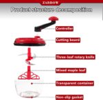 Manual Food Processor,8 Cup Hand Powered Crank Chopper,Mincer Blender with Clear Container,for Vegetables Meat Fruits Onions - Image 6