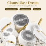 Gotham Steel Modern 11 Pc Ceramic Cookware Set, Elegantly Designed Pots and Pans Set Non Stick with Steamer, Induction Bottom, Premium Stay Cool Handles, Non Toxic PFOA Free, Oven & Dishwasher Safe - Image 4